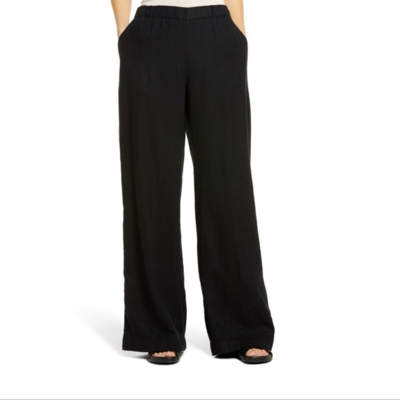 Caslon Pants - NEW Caslon Linen Wide Leg Pant Black size XL